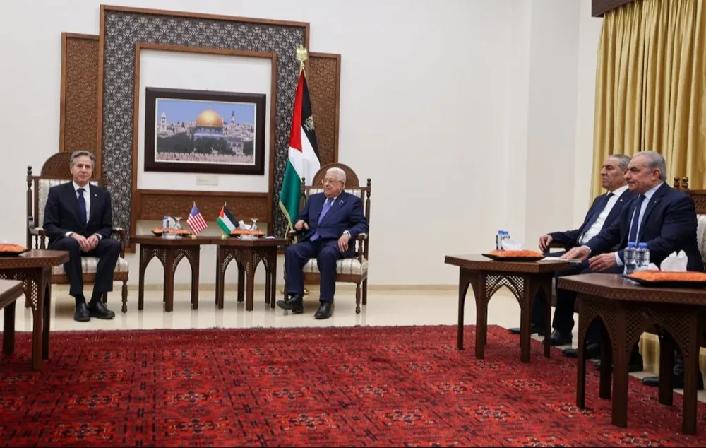 Antony Blinken, jefe de la diplomacia estadounidense, se reunió este miércoles con Mahmud Abbas.