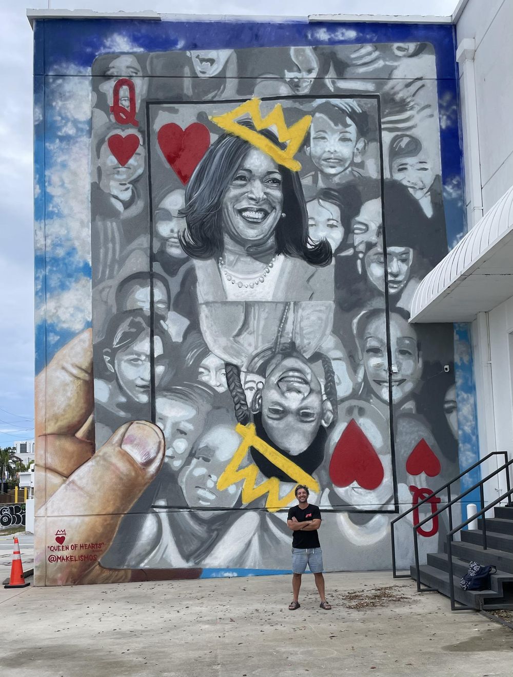 Kamala Harris en el mural en Miami, foto cedida por el artista español René Mäkelä.