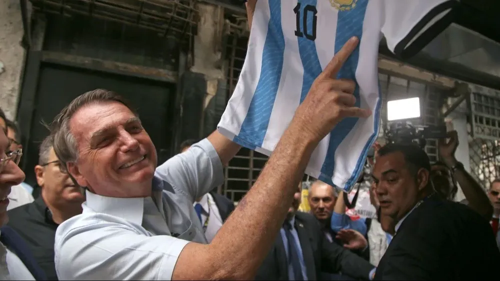 Bolsonaro ayer, antes del encuentro con Milei