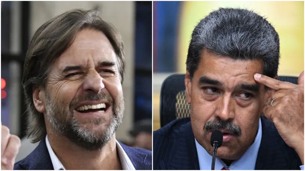 El presidente de Uruguay, Luis Lacalle Pou, y de Venezuela, Nicolás Maduro