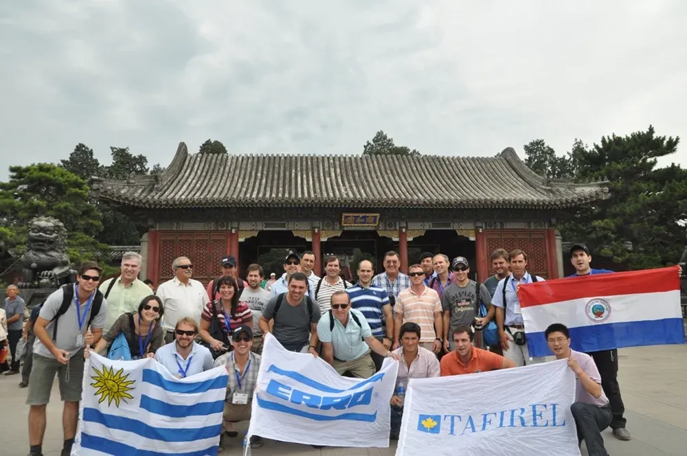 La delegación en el Summer Palace en Beijing
