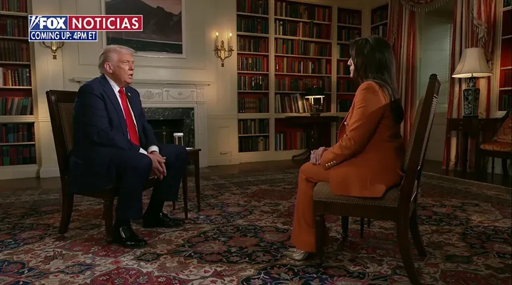 Donald Trump es entrevistado por la periodista de Fox Noticias Rachel Campos-Duffy en la Casa Blanca
