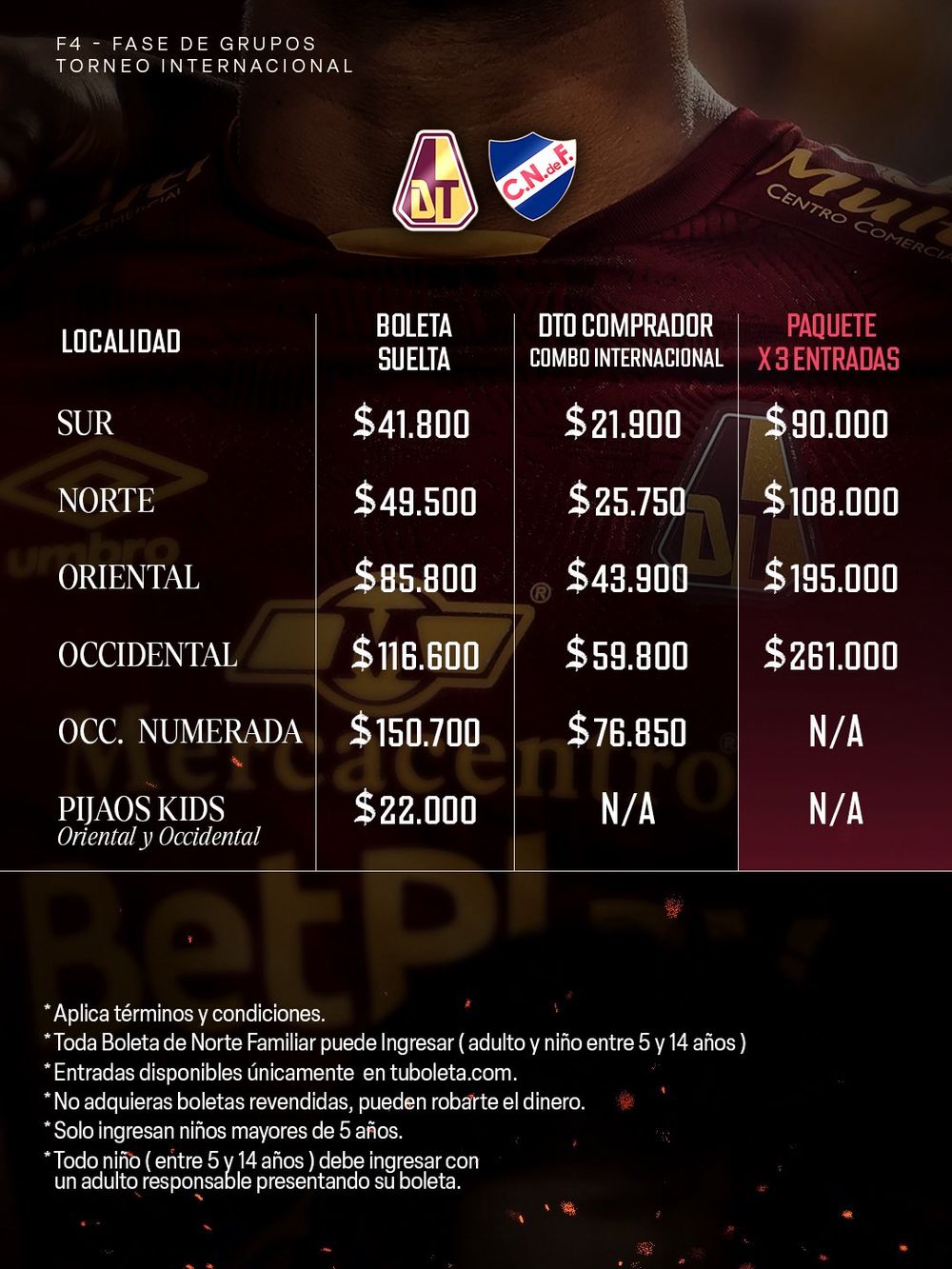 Las promos de Tolima para recibir a Nacional