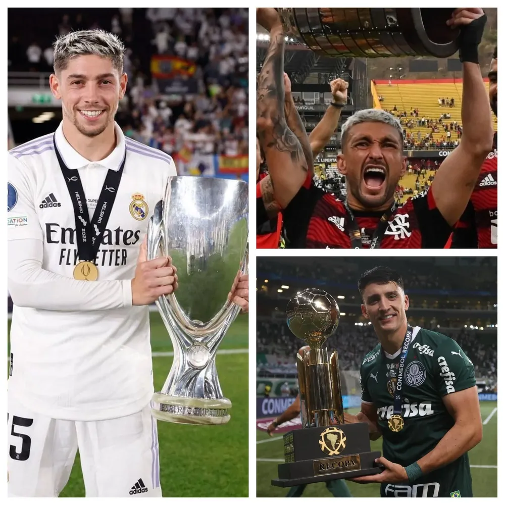 Federico Valverde logró cuatro títulos en 2022, Joaquín Piquerez tres, y Giorgian De Arrascaeta dos