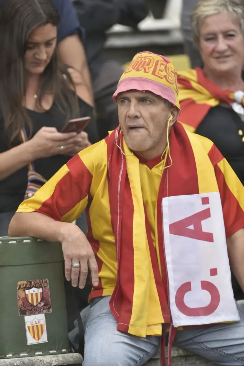 Un hincha de Progreso en el Nasazzi