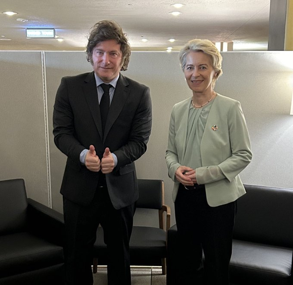 Javier Milei y Úrsula Von der Leyen