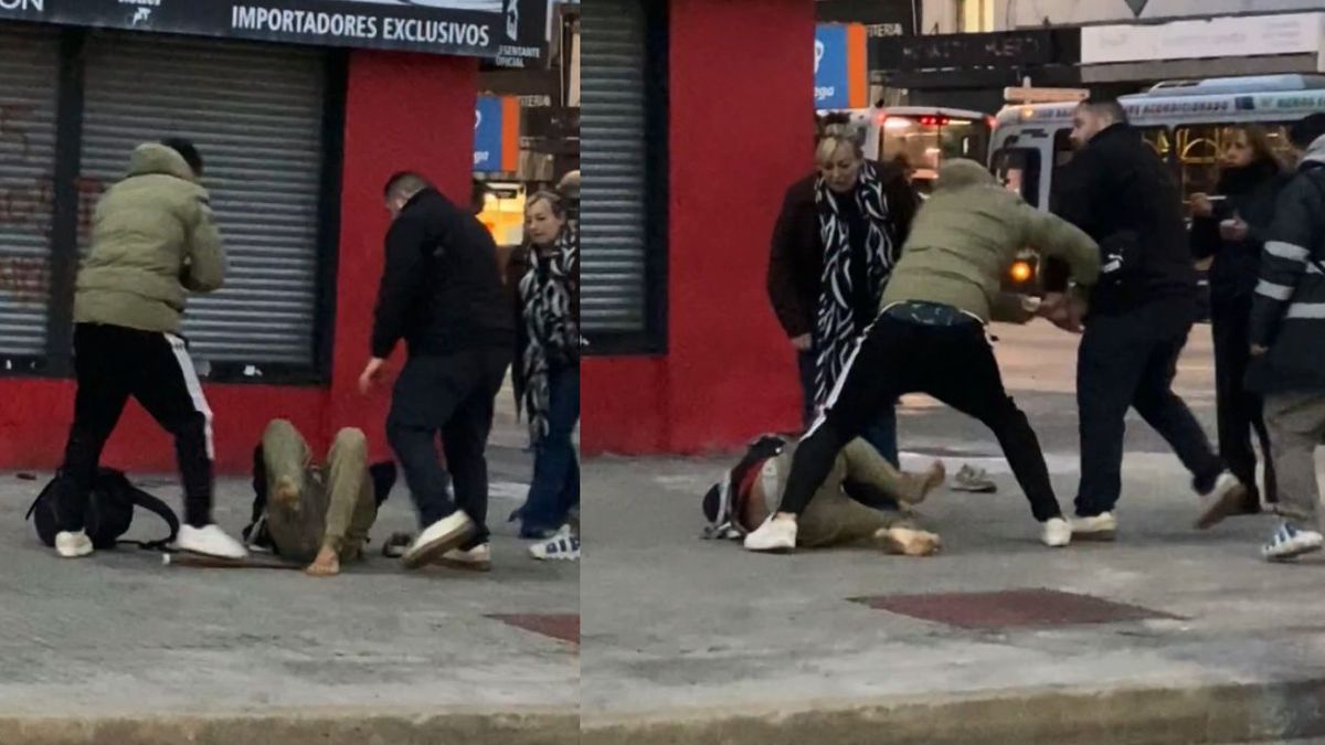 VIDEO | Un cuidacoches atacó un auto por no recibir dinero y terminó en el piso golpeado