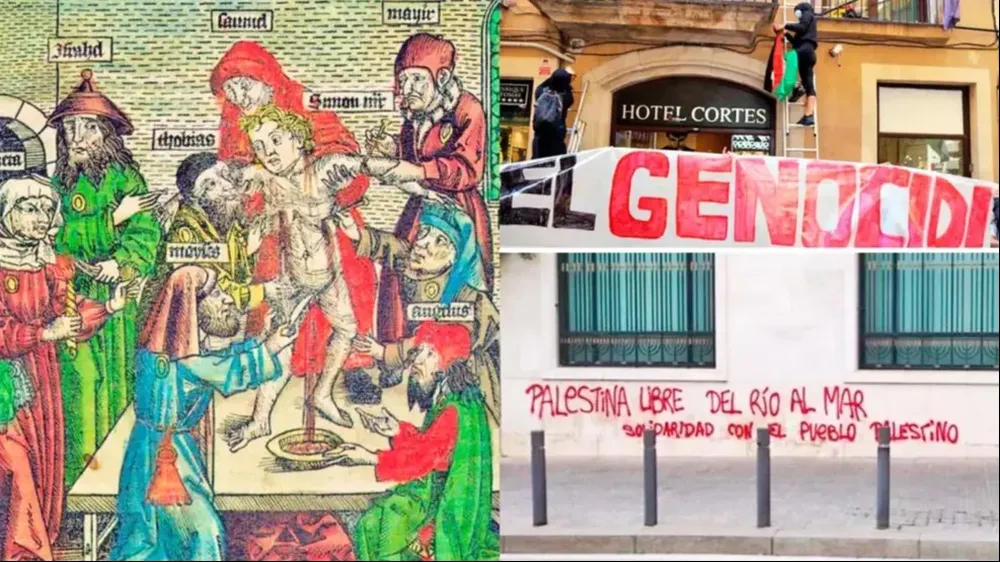 Una ilustración de hace cinco siglos y pintadas en Barcelona.