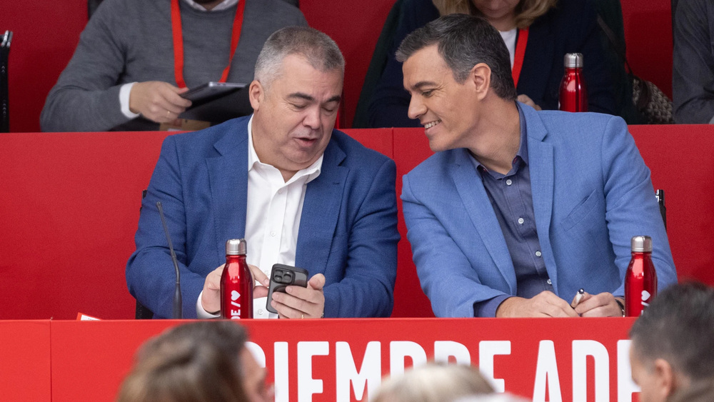 Santos Cerdán, Secretario de organización del PSOE junto a Pedro Sánchez.