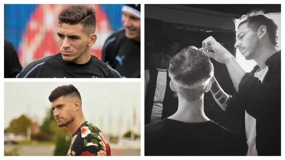 El jugador de la selección uruguaya Lucas Torreira y el bloguero argentino Valentín Benet; Nacho Sarube en su peluquería en Montevideo