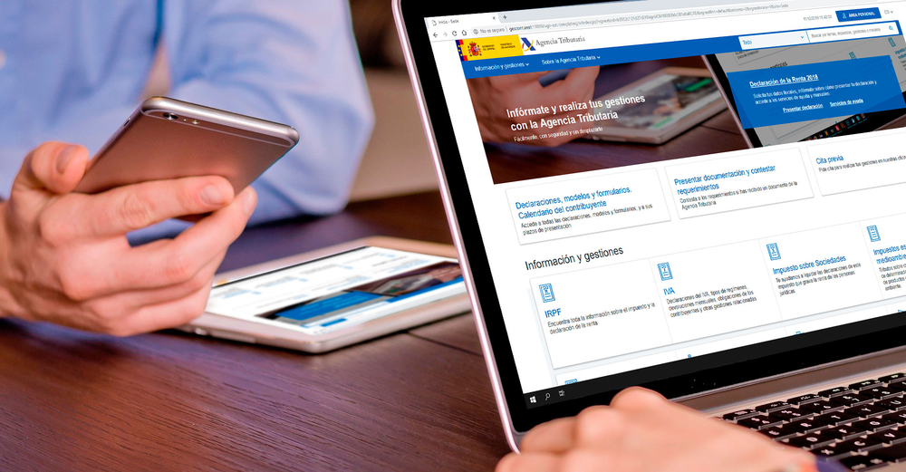 Página de inicio de la agencia tributaria