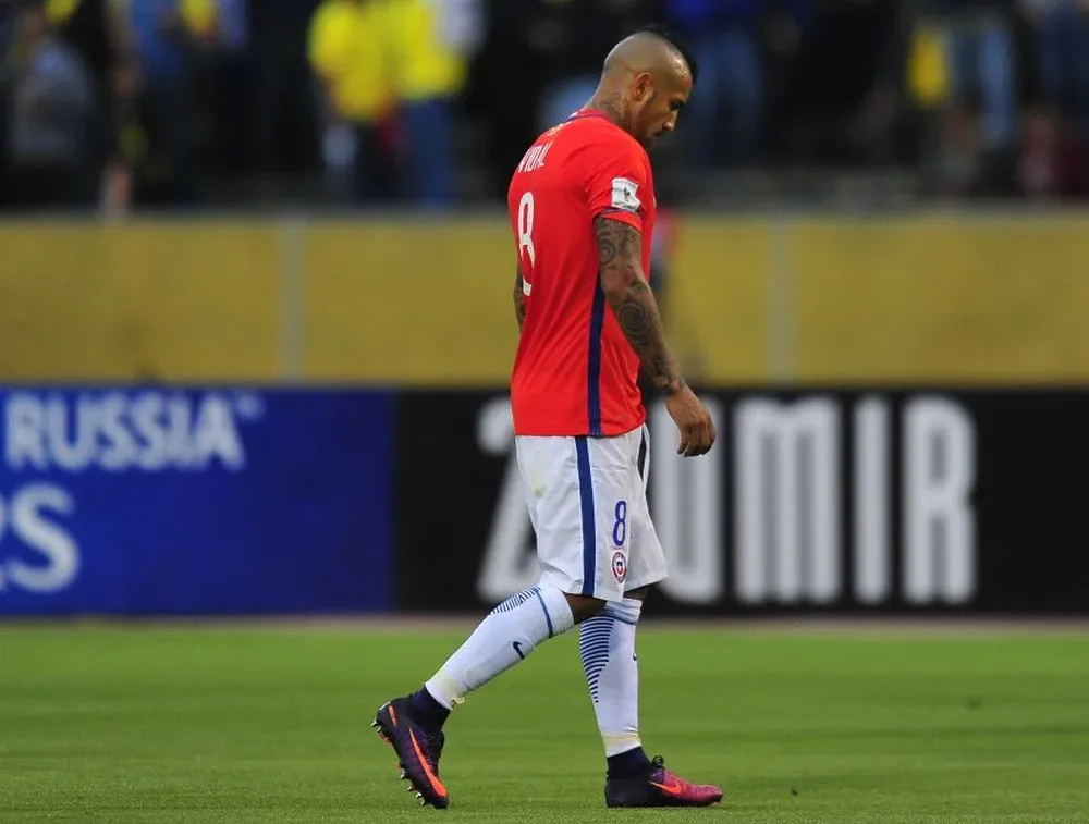 Arturo Vidal, uno de los referentes en el combinado rojo, en bajo nivel con la selección.