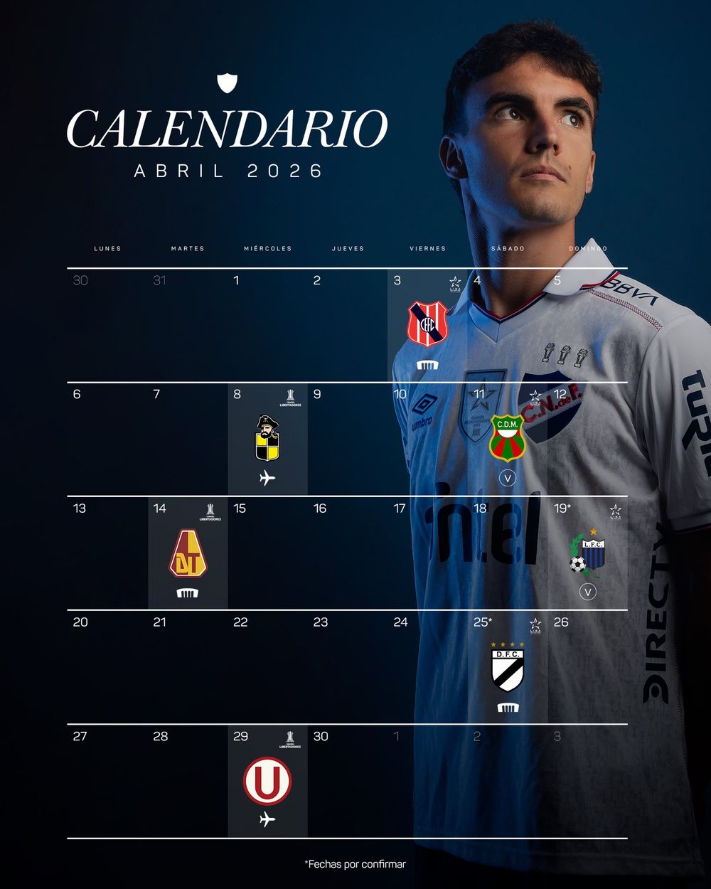El calendario de abril de Nacional El calendario de abril de Nacional