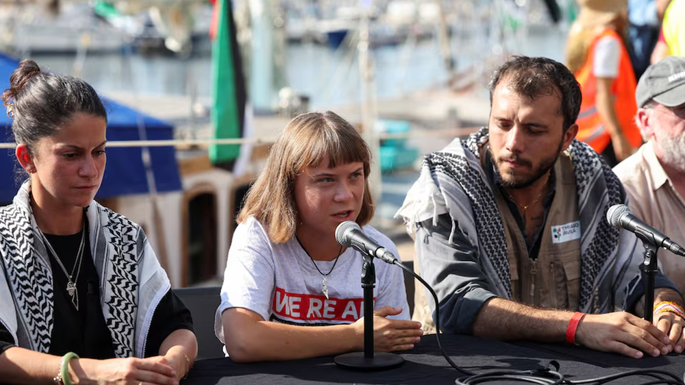 Greta Thunberg, antes de zarpar hacia Gaza.