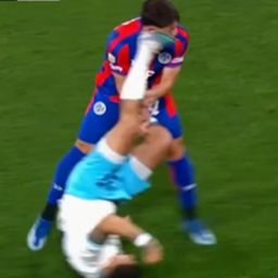 Gabriel Rojas le puso la suela en la cara a Ladstatter en pleno Racing-San Lorenzo Gabriel Rojas le puso la suela en la cara a Ladstatter en pleno Racing-San Lorenzo