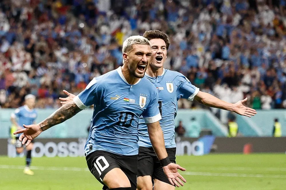 De Arrascaeta celebra su segundo gol contra Ghana