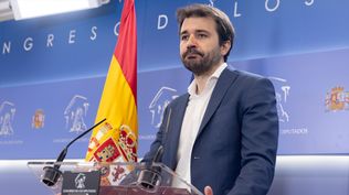 El diputado de Podemos Javier Sánchez Serna durante una rueda de prensa