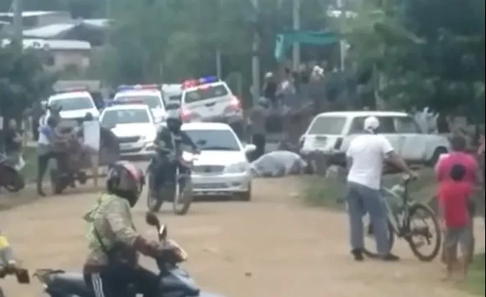Calle del barrio Horacio Quiroga de Salto donde se desarrollo el incidente entre policías y civiles