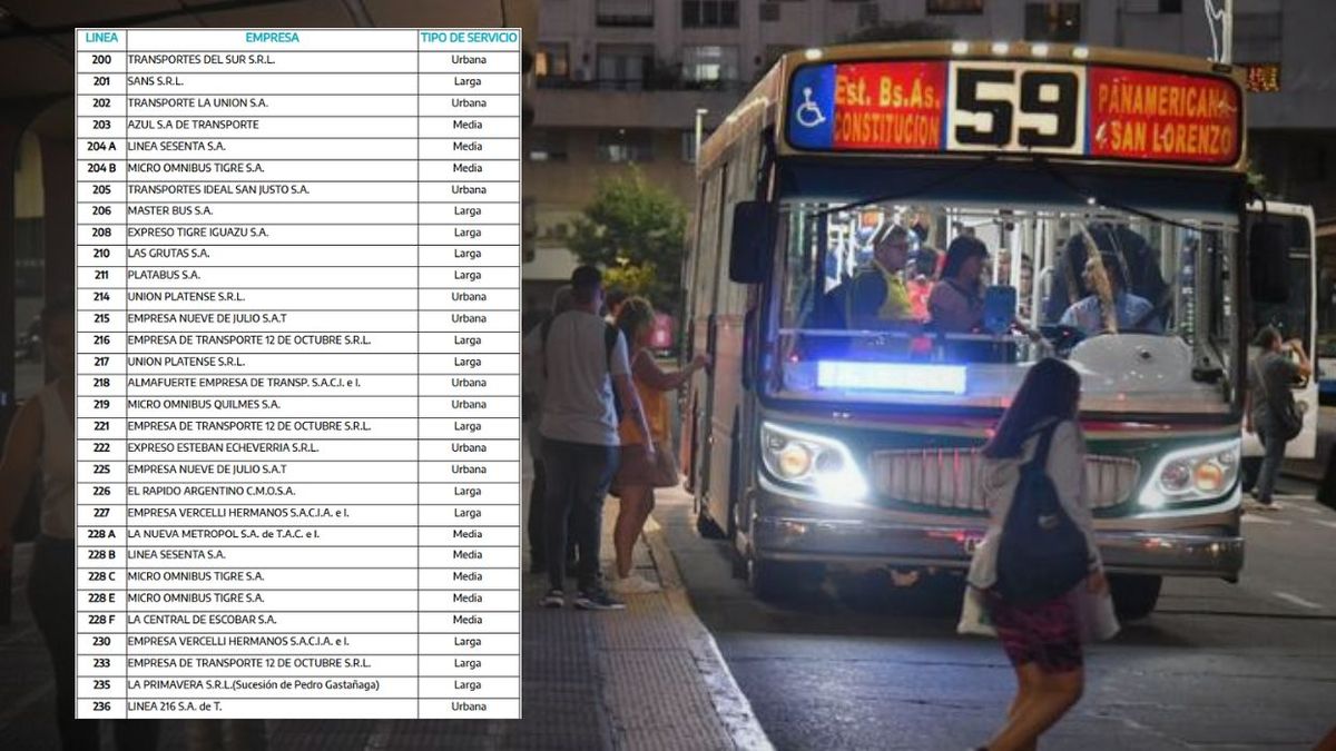 Paro de colectivos en el AMBA confirmado: el listado de líneas que no ...