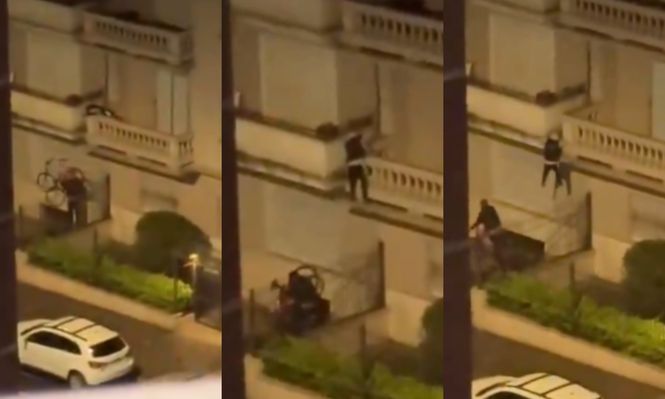 VIDEO: delincuentes treparon un edificio en Punta Carretas y robaron dos bicicletas
