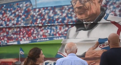 La emoción de Hernán Navascués al conocer el mural que le hicieron en el Gran Parque Central