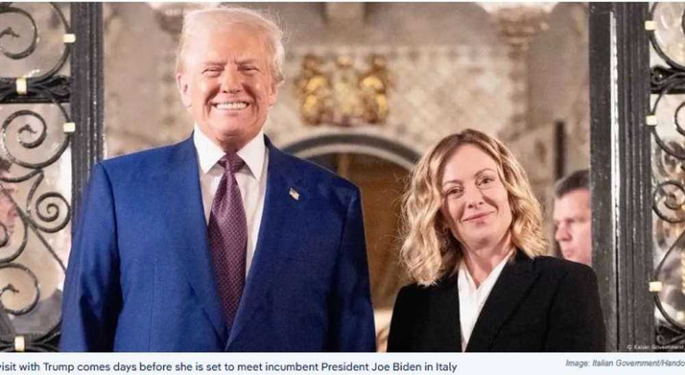 El presidente de EE.UU., Donald Trump y la primera ministra italiana, Giorgia Meloni.