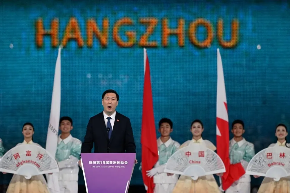 Xi Jinping durante la ceremonia inaugural de los juegos.