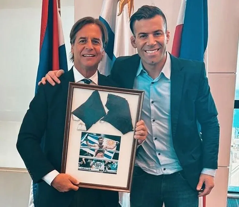 El presidente Lacalle y Gastón Reyno