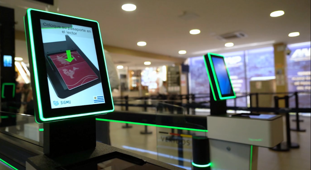 Puesto de control fronterizo con el nuevo sistema