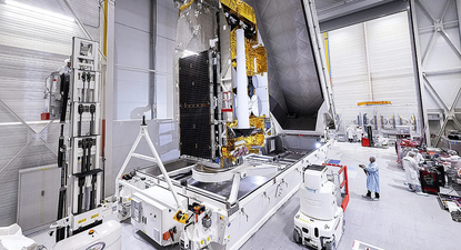 El satélite SPAINSAT NG I en la planta de Airbus de Toulouse donde se integró y probó