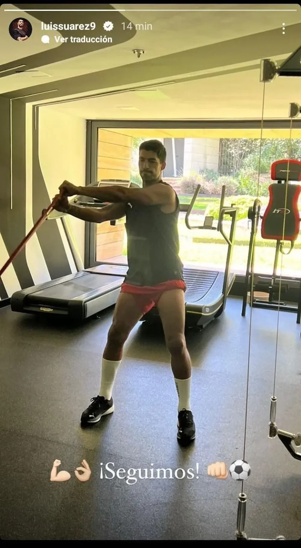 Luis Suárez entrenando en Madrid