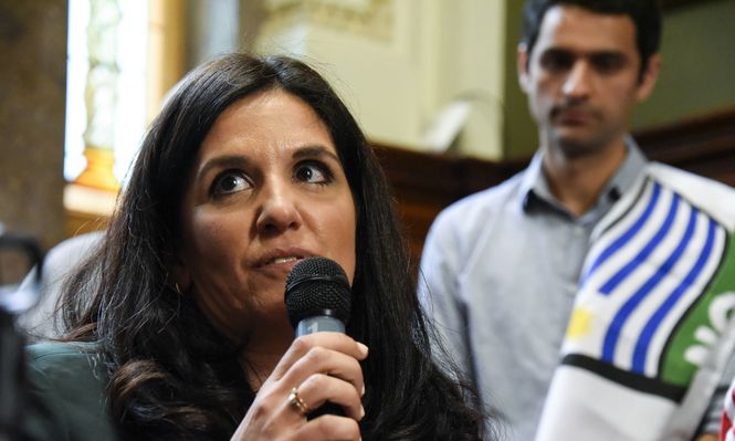 Lorena Quintana durante la campaña electoral de 2024. Archivo