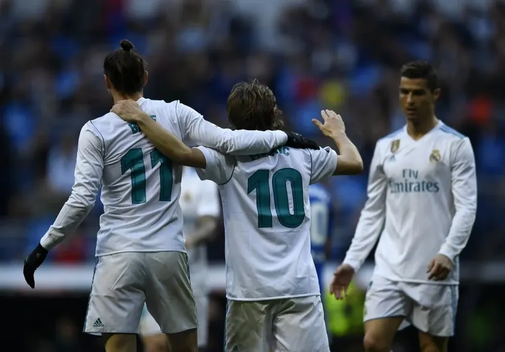 Festejo de Real Madrid en el 7-1 ante Deportivo