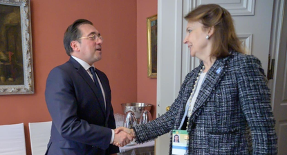 José Manuel Albares, ministro de Asuntos Exteriores de España y Diana Mondino, canciller Argentina