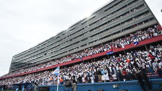 Hinchas de Nacional en el Gran Parque Central