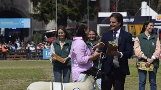 María José junto al presidente de la República en el Desfile de Grandes Campeones de Expo Prado 2022.