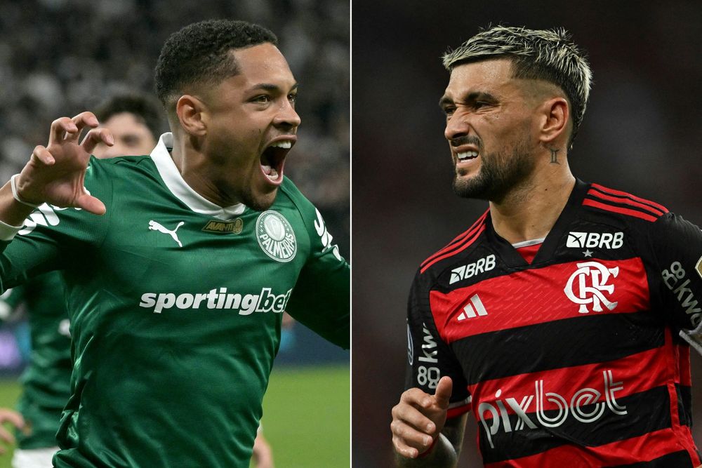 Vitor Roque y De Arrascaeta, figuras de Palmeiras y Flamengo
