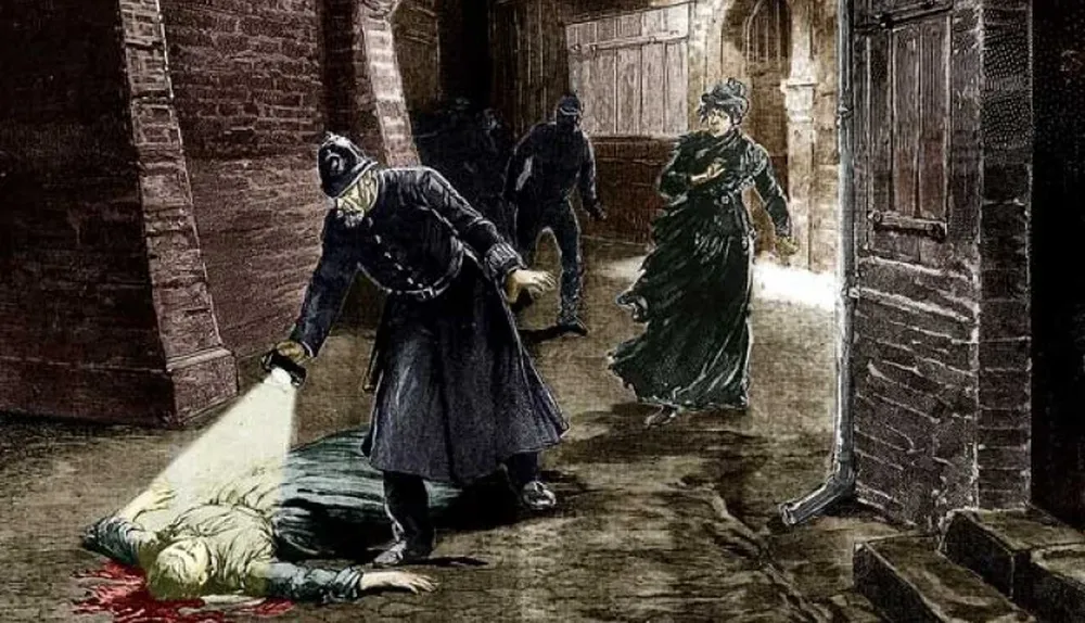 Ilustración de uno de los crímenes de Jack el Destripador en Whitechapel