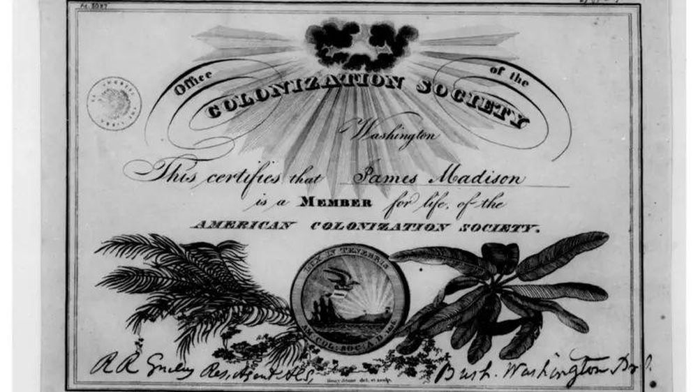 La Sociedad Estadounidense de Colonización se fundó en 1816, en gran parte por hombres blancos dueños de esclavos.