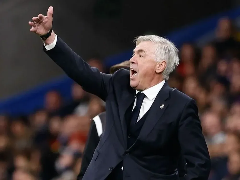 Ancelotti en rueda de prensa.