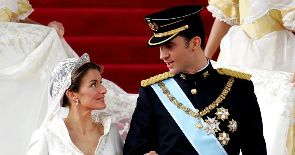 Felipe y Letizia en su casamiento en 2004