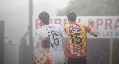 Imagen del partido entre Progreso y Deportivo Maldonado