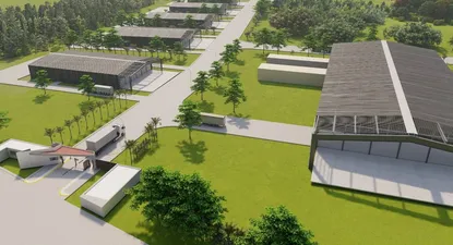 Render del proyecto del Parque Industrial Algorta.