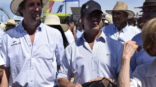 Arturo Wilson, presidente de la ARS, y Luis Lacalle Pou, cuando el presidente visitó la Expoactiva Nacional el año pasado.