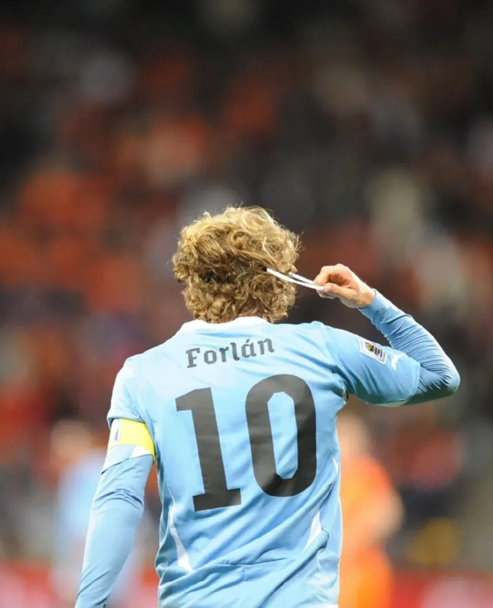 Forlán y su vincha en Sudáfrica