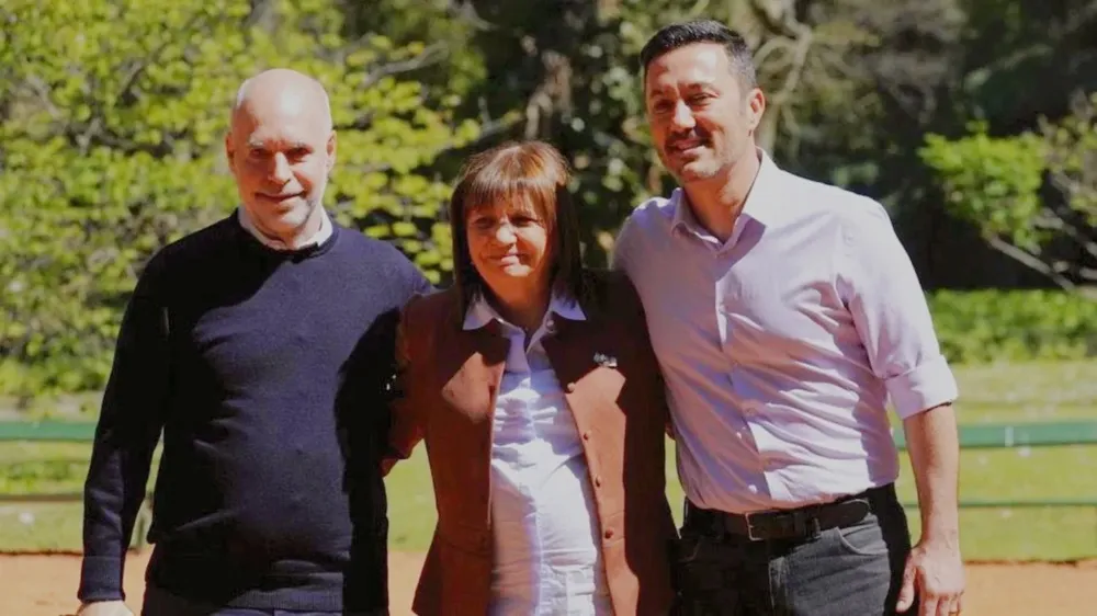 Bullrich con Petri y Larreta después del anuncio