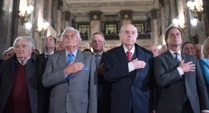 Pepe Mujica, Luis Lacalle Herrera, Julio María Sanguinetti y Luis Lacalle Pou.