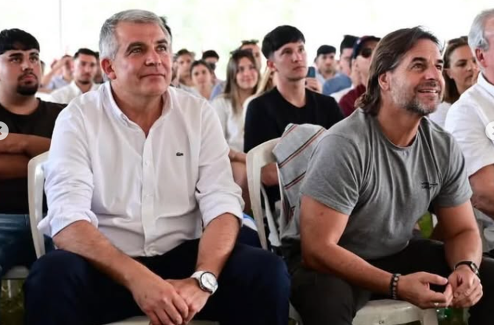 Luis Lacalle Pou y Mario Silvera, intendente de Treinta y Tres