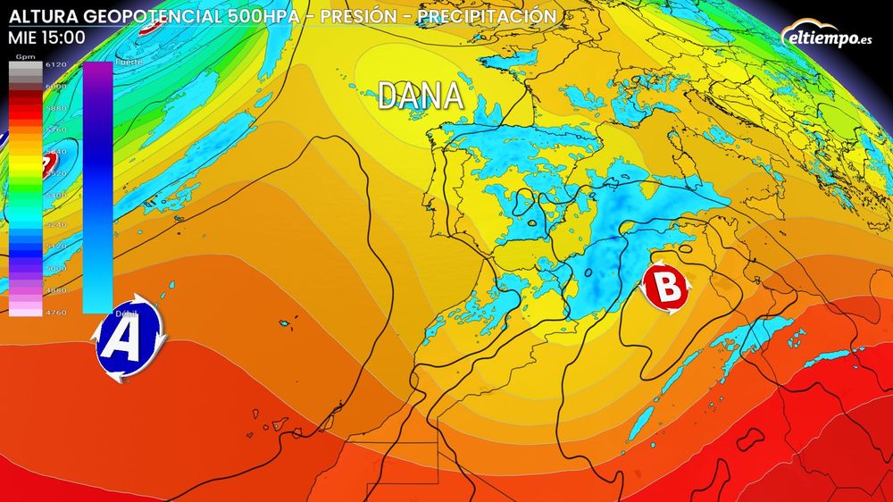 La DANA seguirá a lo largo de toda la semana en diversas regiones de España. (Eltiempo.es)