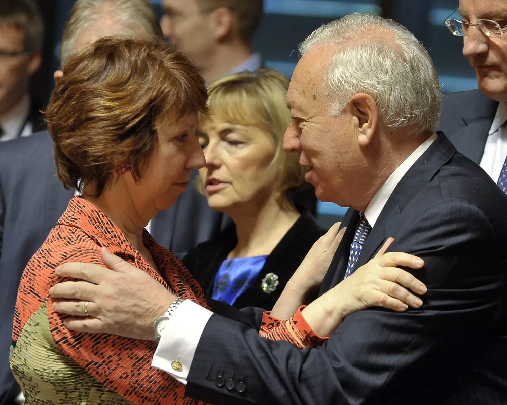 García-Margallo y la jefa de política exterior de la UE, Catherine Ashton